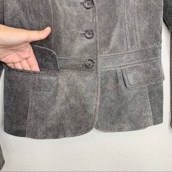 Alfani Genuine Leather Size Medium Women’s Blazer - Picture 5 of 11